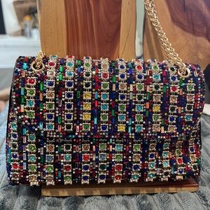 Multicolor Rhinestone Beaded Women's Bag